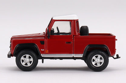 [ Back-order ] TSM MINI-GT MGT00323-R 1:64 Land Rover Defender 90 Pickup Masai Red RHD model car
