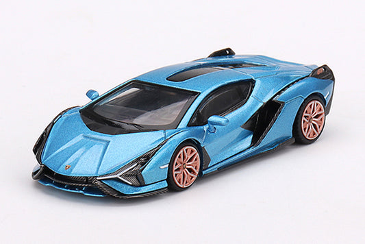 [ Back-order ] TSM MINI-GT MGT00573-L 1:64 Lamborghini Si?n FKP 37 Blu Aegir LHD model car