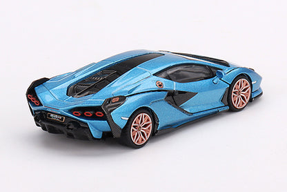 [ Back-order ] TSM MINI-GT MGT00573-L 1:64 Lamborghini Si?n FKP 37 Blu Aegir LHD model car