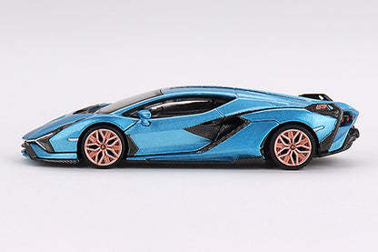 [ Back-order ] TSM MINI-GT MGT00573-L 1:64 Lamborghini Si?n FKP 37 Blu Aegir LHD model car