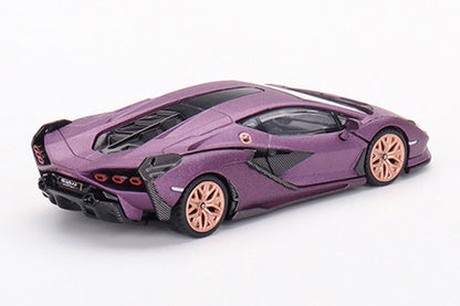 [ Back-order ] TSM MINI-GT MGT00588-L 1:64 Lamborghini Cyan FKP 37 SE30 Matte Viola LHD Hong Kong Exclusive model car