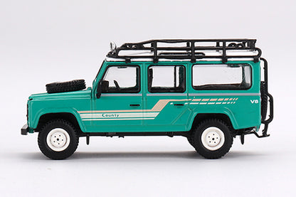 [ Back-order ] TSM MINI-GT MGT00590-R 1:64 Land Rover Defender 110 1985 County Station Wagon Tritend Green RHD model car