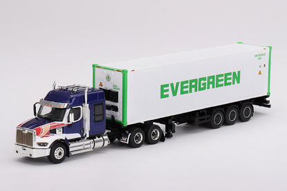 [ Back-order ] TSM MINI-GT MGT00597-L 1:64 Western Star 49x 40ft Reefer Container "Evergreen" LHD model car