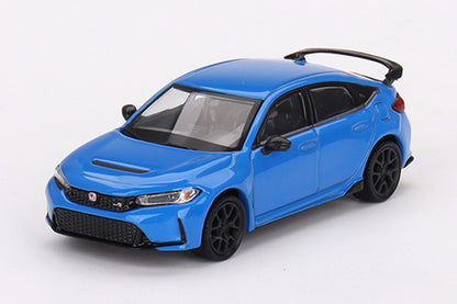 [ Back-order ] TSM MINI-GT MGT00637-L 1:64 Honda Civic Type R 2023 Boost Blue Pearl LHD  model car