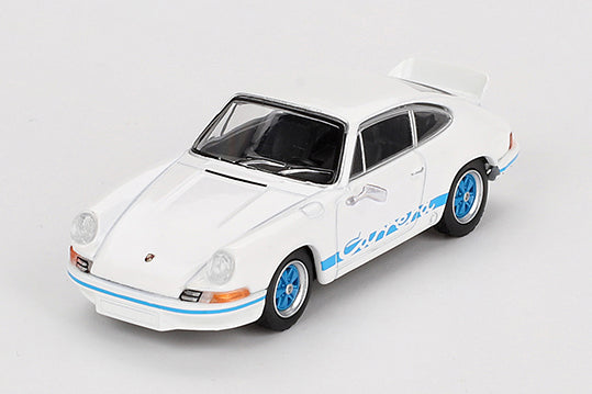 [ Back-order ] TSM MINI-GT MGT00715-L 1:64 Porsche 911 Carrera RS 2.7 Grand Prix White Blue Livery LHD model car
