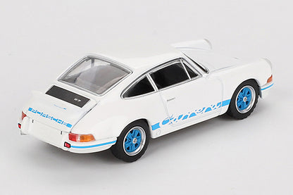 [ Back-order ] TSM MINI-GT MGT00715-L 1:64 Porsche 911 Carrera RS 2.7 Grand Prix White Blue Livery LHD model car