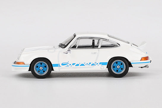 [ Back-order ] TSM MINI-GT MGT00715-L 1:64 Porsche 911 Carrera RS 2.7 Grand Prix White Blue Livery LHD model car