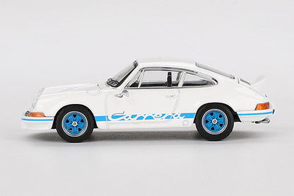 [ Back-order ] TSM MINI-GT MGT00715-L 1:64 Porsche 911 Carrera RS 2.7 Grand Prix White Blue Livery LHD model car