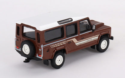 [ Back-order ] TSM MINI-GT MGT00734-MJ 1:64 Land Rover Defender 110 1985 County Station Wagon Russet Brown LHD model car