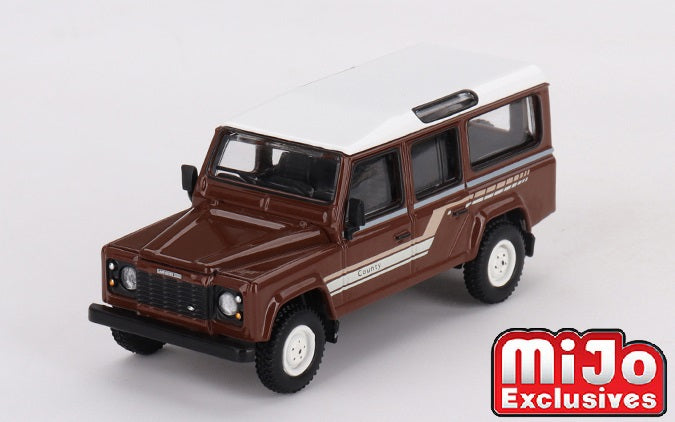[ Back-order ] TSM MINI-GT MGT00734-MJ 1:64 Land Rover Defender 110 1985 County Station Wagon Russet Brown LHD model car