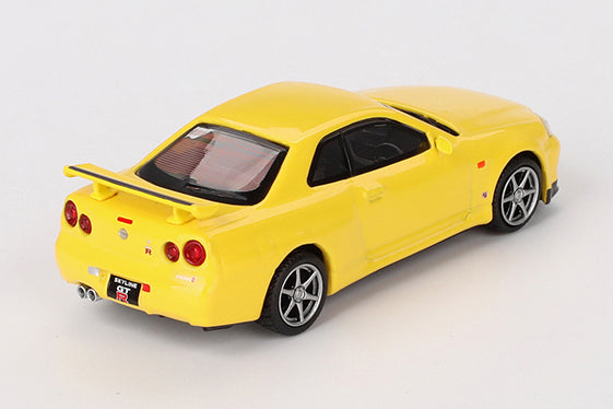 [ Back-order ] TSM MINI-GT MGT00762-R 1:64 Nissan Skyline GT-R R34 V-Spec Lighting Yellow RHD  model car