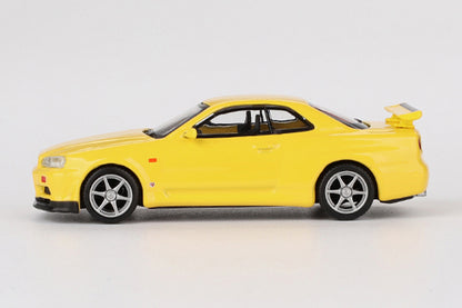 [ Back-order ] TSM MINI-GT MGT00762-R 1:64 Nissan Skyline GT-R R34 V-Spec Lighting Yellow RHD  model car