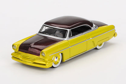 [ Back-order ] TSM MINI-GT MGT00794-BL 1:64 Lincoln Capri Hot Rod 1954 Lime Yellow LHD Blister Pack model car