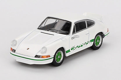 [ Back-order ] TSM MINI-GT MGT00801-L 1:64 Porsche 911 Carrera RS 2.7 Grand Prix White/Green Livery LHD  model car