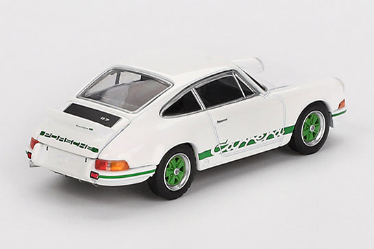 [ Back-order ] TSM MINI-GT MGT00801-L 1:64 Porsche 911 Carrera RS 2.7 Grand Prix White/Green Livery LHD  model car
