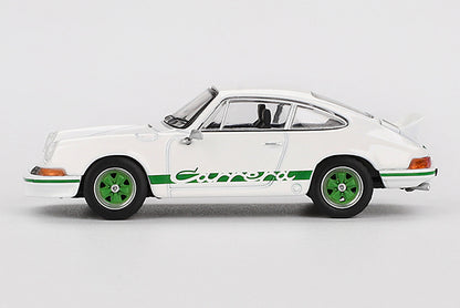 [ Back-order ] TSM MINI-GT MGT00801-L 1:64 Porsche 911 Carrera RS 2.7 Grand Prix White/Green Livery LHD  model car
