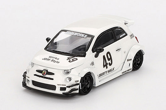 [ Back-order ] TSM MINI-GT MGT00809-L 1:64 Abarth 595 LB-WORKS x Abas Works Gala White LHD model car