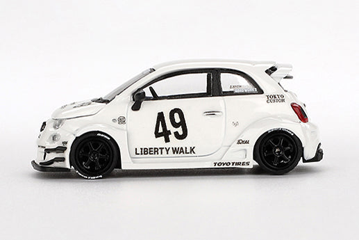 [ Back-order ] TSM MINI-GT MGT00809-L 1:64 Abarth 595 LB-WORKS x Abas Works Gala White LHD model car