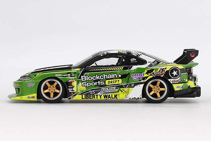 [ Back-order ] TSM MINI-GT MGT00823-BL Nissan Silvia S15 LB-Super Silhouette #555 V2 2024 Formula Drift Japan RHD model car