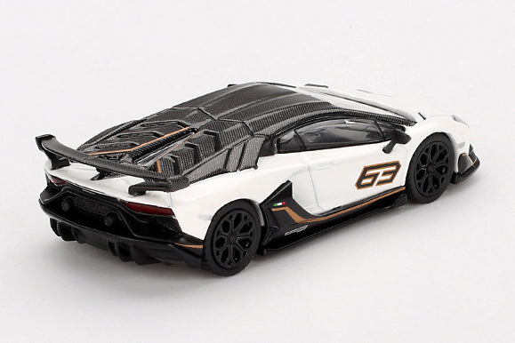 [ Back-order ] TSM MINI-GT MGT00842-L 1:64 Lamborghini Aventador SVJ 63 Bianco Asopo White LHD model car
