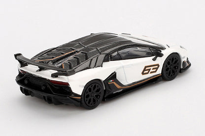 [ Back-order ] TSM MINI-GT MGT00842-L 1:64 Lamborghini Aventador SVJ 63 Bianco Asopo White LHD model car
