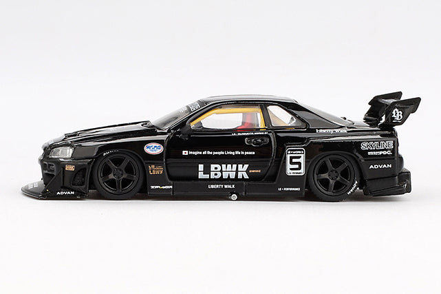 [ Back-order ] TSM MINI-GT MGT00844-R 1:64 Nissan LB-ER34 Super Silhouette Skyline Black RHD model car