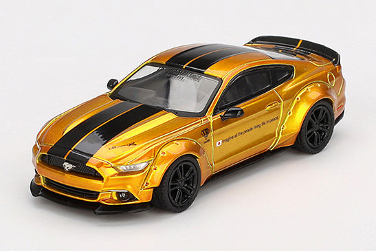 [ Back-order ] TSM MINI-GT MGT00847-BL 1:64 LB WORKS Ford Mustang LB Gold LHD *Blister pack model car