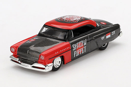 [ Back-order ] TSM MINI-GT MGT00874-BL 1:64 Lincoln Capri Hot Rod 1954 "Shadow Puppet" MINI GT x Ms. Diecast 2024 LHD Blister Pack model car