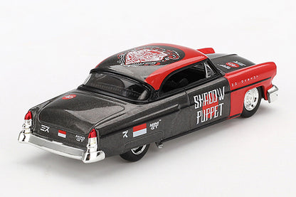 [ Back-order ] TSM MINI-GT MGT00874-BL 1:64 Lincoln Capri Hot Rod 1954 "Shadow Puppet" MINI GT x Ms. Diecast 2024 LHD Blister Pack model car