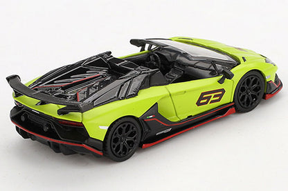 [ Back-order ] TSM MINI-GT MGT00887-L 1:64 Lamborghini Aventador SVJ 63 Roadster Verde Shock Green LHD model car
