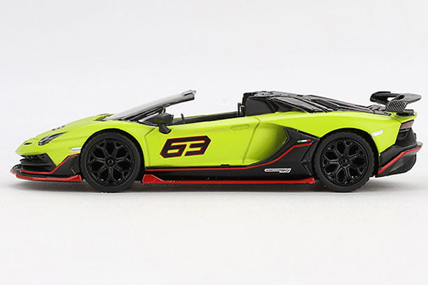 [ Back-order ] TSM MINI-GT MGT00887-R 1:64 Lamborghini Aventador SVJ 63 Roadster Verde Shock Green RHD model car