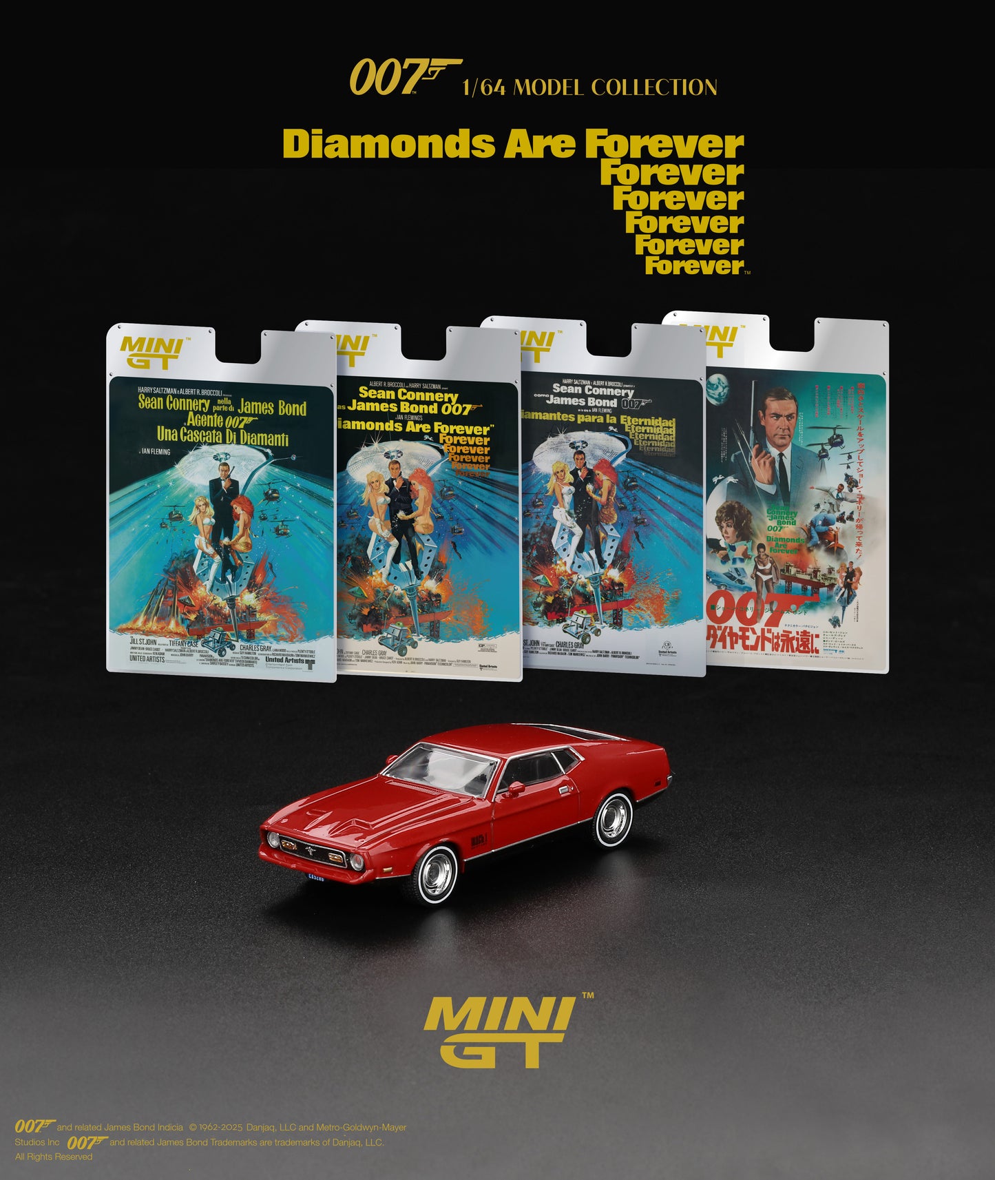 [ Back-order ] TSM MINI-GT MGT00905-007J 1:64 Ford Mustang Mach 1 "Diamonds Are Forever" 1971 Japan-exclusive packaging model car