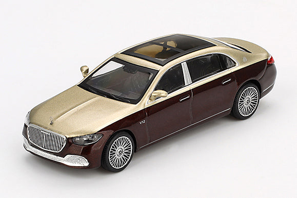 [ Back-order ] TSM MINI-GT MGT00962-R 1:64 Mercedes-Maybach S680 Gold Dark Red Metallic RHD model car