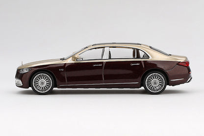 [ Back-order ] TSM MINI-GT MGT00962-BL 1:64 Mercedes-Maybach S680 Gold Dark Red Metallic LHD *Blister pack model car