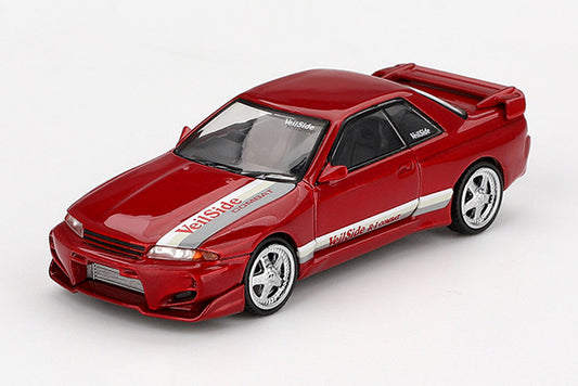 [ Back-order ] TSM MINI-GT MGT00987-BL 1:64 Nissan Skyline GT-R R32 Veilside Combat C-I Gem Red RHD *Blister pack model car