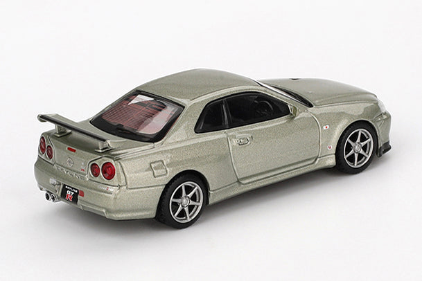 [ Back-order ] TSM MINI-GT MGT01003-R 1:64 Nissan Skyline GT-R R34 V-Spec II No. Millennium Jade RHD model car