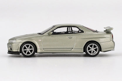 [ Back-order ] TSM MINI-GT MGT01003-R 1:64 Nissan Skyline GT-R R34 V-Spec II No. Millennium Jade RHD model car