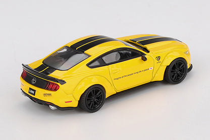 [ Back-order ] TSM MINI-GT MGT01077-R LB WORKS Ford Mustang Triple Yellow RHD model car