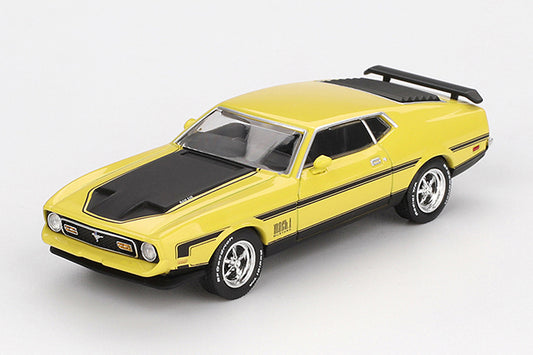 [ Back-order ] TSM MINI-GT MGT01139-L Ford Mustang Mach 1 1971 Grabber Yellow LHD model car