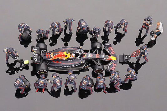 [ Back-order ] TSM MINI-GT MGTS0008 1:64 Oracle Red Bull Racing RB18 2022 3rd Place Finish #11 Abu Dhabi Grand Prix Sergio P?rez Pit Crew Set Limited to 5,000 sets  model car