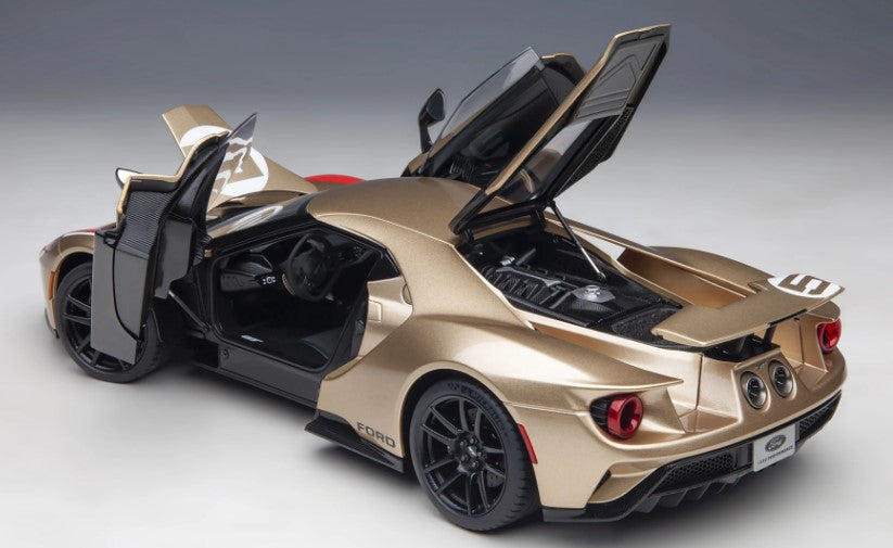 72928 AUTOart 1:18 Ford GT Holman Moody Heritage Edition Gold / Red