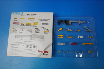 1:500 Airport Diorama Accessory 19 Piece Set 519472 Herpa airplane model