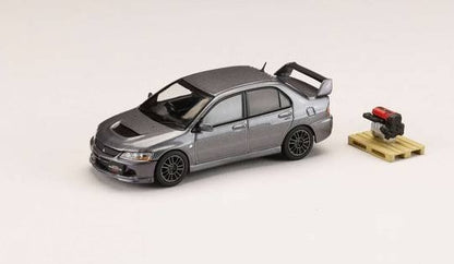 [ Back-order ] Hobby Japan HJ647054MP 1:64 Mitsubishi LANCER GSR EVOLUTION 9 MR with Engine Display Model Medium Purplish Gray Mica