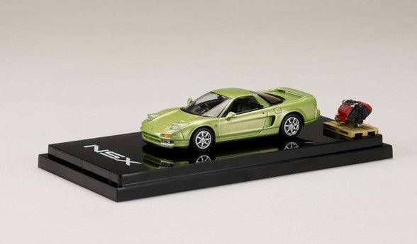 [ Back-order ] Hobby Japan HJ644006BGR 1:64 Honda NSX Coupe with Engine Display Model Lime Green Metallic