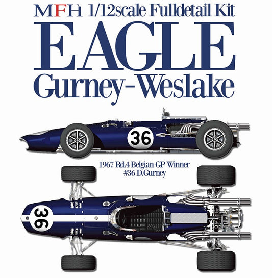 K510 Model Factory Hiro 1:12 EAGLE Gurney-Weslake Ver.B French GP/British GP/German GP/Italian GP/USA GP/Mexican GP 1967 Fulldetail Kit