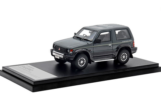 [ Back-order ] Hi-Story HS446GY 1:43 MITSUBISHI PAJERO METALTOP WIDE XR-II (1991) Baikal Gray/Mallorca Black Resin