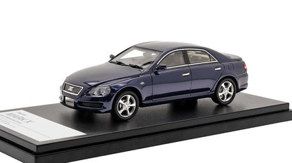 [ Back-order ] Hi-Story HS395BL 1:43 Toyota MARK X 300G PREMIUM (2004) Dark Blue Mica Resin