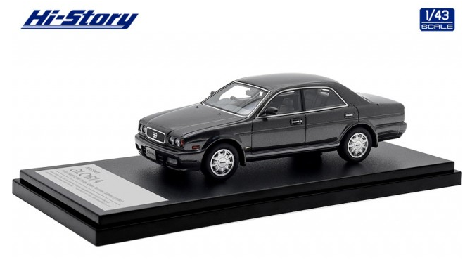 [ Back-order ] Hi-Story HS451GY 1:43 Nissan GLORIA V30 TWIN CAM Turbo Gran Turismo Ultima (1991) Dark Gray Resin