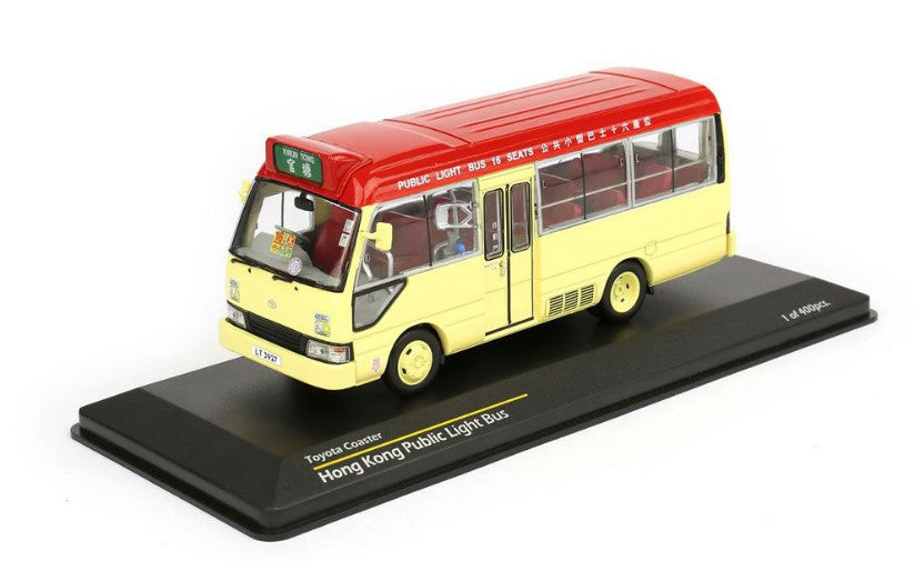 [ Back-order ] TINY ATC43060 1:43 Toyota Coaster Minibus Red bound for Kwun Tong Diecast