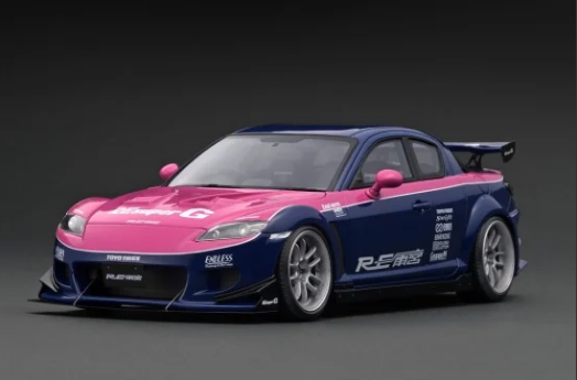 [ Back-order ] ignition model IG3181 1:18 Mazda RX-8 (SE3P) RE Amemiya Blue/Pink